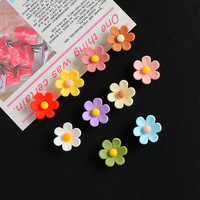 Accessoires DIY en résine plastique, fleur à six pétales semi-tridimensionnelle colorée, pour coques de téléphone Yiwu, sandales à enfiler et ornements capillaires