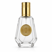 Botol Parfum Kaca Kosong 50ml Botol Kaca Potongan Facet dengan Tutup Emas Kemasan Parfum Mewah Grosir