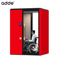 Espace de travail mobile intérieur insonorisé et accessible, cabine de réunion sans obstacle pour fauteuils roulants, poste de travail téléphonique