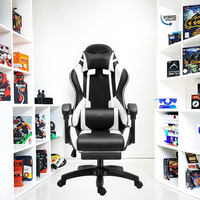 Chaise de bureau ergonomique inclinable en similicuir PU, réglable en hauteur, confortable, pour gamer et PC, à prix abordable