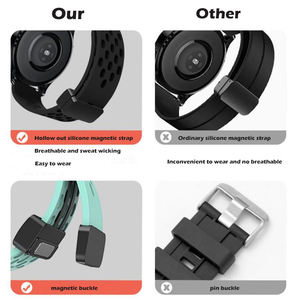 Bracelet de montre en silicone pour Samsung Galaxy <span class=keywords><strong>Watch</strong></span> 5 6 7 4/6 Classic Active 2, 22mm 20mm, pour Amazfit Bip <span class=keywords><strong>3</strong></span> <span class=keywords><strong>Huawei</strong></span> GT4 GT3 - Product Image 3