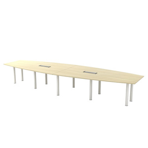 Elegante mesa de reuniones con forma de barco, diseño profesional para sala de conferencias de oficina y colaboración en equipo - Product Image 3
