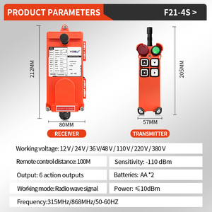 รีโมทคอนโทรลไร้สายอุตสาหกรรม F21-4S สำหรับเครนทาวเวอร์ รอกยก และวินซ์  ใช้งานได้หลากหลาย  ได้รับการรับรองมาตรฐาน CE - Product Image 5