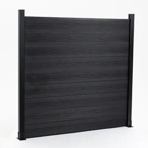 LYWModern Building Aluminum Post Wpc Wooden Outdoor Fence Panels Sets