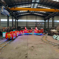 Train électrique de Noël Père Noël pour enfants et adultes, avec rails, pour parc d'attractions extérieur