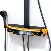 Robinet de douche thermostatique FSH OEM style Mecha Warrior en laiton poli, affichage numérique à touches piano, jet pluie/doux à température constante