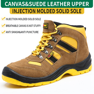 Chaussures de sécurité en daim confortables toute la journée, avec embout en acier et semelle intermédiaire en acier, robustes, résistantes aux chocs, antidérapantes, unisexes, pour usage en usine - Product Image 3