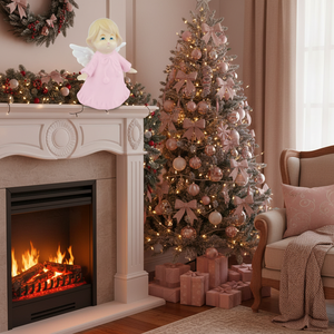 Angelo in Ceramica Personalizzabile di Colore Rosa, Dimensioni 6.5*5.2*9.9 - Product Image 3