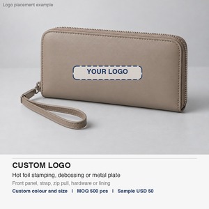 Wristlet <b>Wallet</b> PU Leather <b>Zip</b> Around Card and Phone Purse Women 19x11cm Custom Logo - Product Image 4