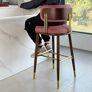 <span class=keywords><strong>Chaise</strong></span> commerciale <span class=keywords><strong>de</strong></span> réception pour bureau <span class=keywords><strong>de</strong></span> vente d'hôtels au design moderne et simple Tabouret <span class=keywords><strong>de</strong></span> <span class=keywords><strong>bar</strong></span> en acier au carbone <span class=keywords><strong>de</strong></span> luxe léger <span class=keywords><strong>Chaise</strong></span> haute - Product Image 2