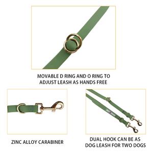 Anpassen von <span class=keywords><strong>Long</strong></span> Cross body Dual Adjusta ble Pet Lead Wasserdichtes PVC-Silikon Hände frei Hunde halsband und Leine Set Luxus für 2 Hunde - Product Image 4
