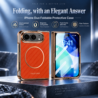 Étui magnétique antichoc de style professionnel avec protection d'écran avant pour iPhone Duo Fold 18 DUO
