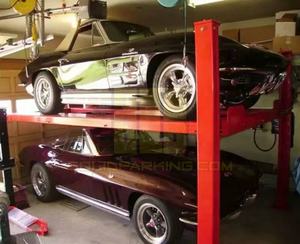 3600kg Lift mobil 4 Post hidrolik CE bersertifikat disesuaikan Double 2 Stack peralatan garasi pengangkat mobil sistem parkir - Product Image 5