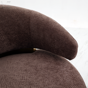 Chaise d'appoint lounge baril de luxe rotative unique, moderne et contemporaine Chaise de loisirs marron au design minimaliste pour hôtel - Product Image 6