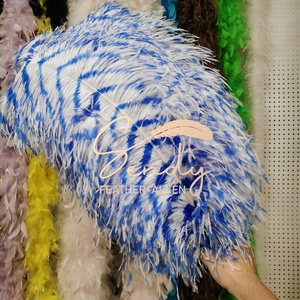 <span class=keywords><strong>Plumes</strong></span> d'autruche zébrées multicolores de 65-70 cm en gros pour coiffures Danza Azteca et décorations de costumes de carnaval - Product Image 2