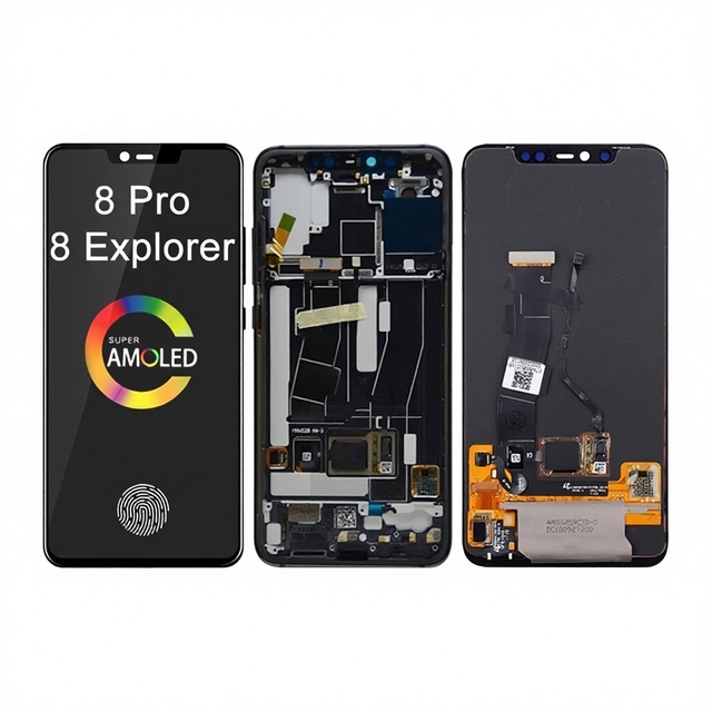 For Xiaomi 8 Pro Used OLED Mobile Phone Display Screen Assembly with Inner and Outer Screens and Frame