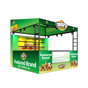 Exposição Moderna Portátil de Alumínio 10x10 com Iluminação Traseira para Cafés e Feiras - Product Image 1