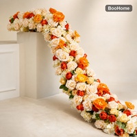 Vente en gros de fleurs artificielles en soie, arrangement en cascade de roses et d'hortensias, style moderne pour la décoration de table de mariage