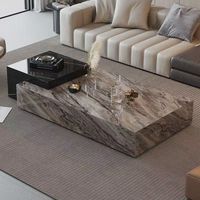 Table basse en marbre moderne italienne avec un design luxueux antique, meubles en pierre de haute qualité pour salon, villa, maison