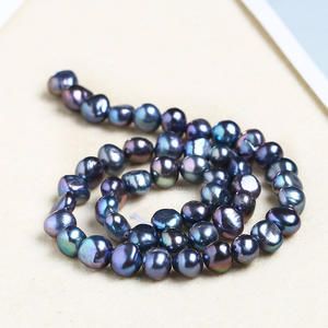 Vente en gros de perles d'eau douce baroques de forme irrégulière, à deux côtés, trou horizontal, brillantes, colorées, accessoires de bijoux DIY, directement - Product Image 2