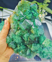 Cristal de Fluorite Verte Brute de Haute Qualité, Réactif aux UV, Géode Minérale pour la Guérison, l'Énergie Reiki et la Méditation