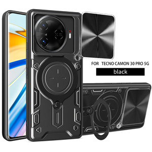 Coque pour Tecno Camon 30/Camon 30 Pro/Camon 30 premier Objectif Protection Fenêtre Coulissante Anneau Support Magnétique Armure coque de téléphone - Product Image 1