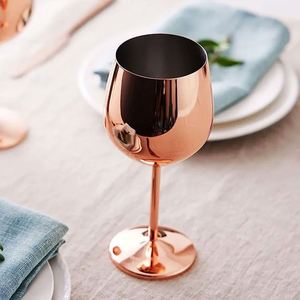 แก้วไวน์สเตนเลสสตีล 304 ขัดเงา ขนาด 500 มล. รุ่น Unbreakable Rose สำหรับงานปาร์ตี้และร้านอาหาร - Product Image 3