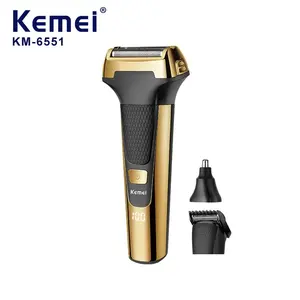 Rasoir électrique LED USB, tondeuse à barbe, machine à raser Kemei Km-6551 3 en 1, tondeuse à cheveux, tondeuse à barbe, soin du corps pour homme - Product Image 1