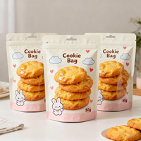 Sac à biscuits rose bonbon avec motifs de cupcakes et cerises, fermeture éclair refermable, directement du fabricant