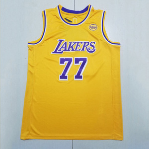 เสื้อบาสเก็ตบอลผู้ชายรุ่นใหม่ขายดี หมายเลข 77 ลูก้า ดอนชิช ลอสแอนเจลิส เสื้อเจอร์ซีย์ปักลายกีฬา เสื้อยืด - Product Image 2