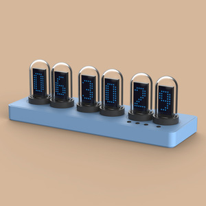 Mini LED Multifunction Electronic Desktop Nixie <b>Clock</b> Color <b>Digital</b> Display APP Control Night Light - Product Image 2