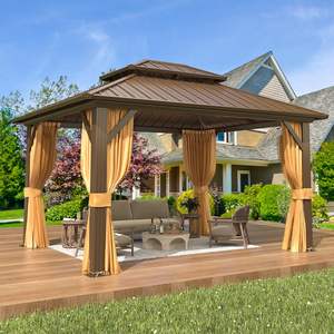 Neuer Hochwertiger Langlebiger Maßgefertigter Outdoor-Doppeldach-Metallpavillon Aluminium-Rahmen <span class=keywords><strong>Pergola</strong></span> Garten-Hardtop-Pavillon - Product Image 2