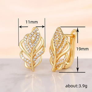 Boucles d'oreilles en forme d'épi de blé pour femme, style pastoral, forme naturelle, pour usage quotidien, accessoires d'oreille simples et polyvalents - Product Image 5