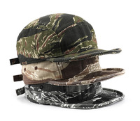 Sombrero de Camuflaje Retro con Diseño de Rayas de Tigre, Visera Plana Corta, Correa Ajustable, Estilo Táctico, Lavado de Algodón, para la Selva