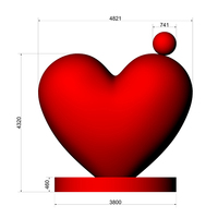 Ballon gonflable géant en forme de cœur pour événements en plein air, décoration publicitaire pour la Saint-Valentin, PVC Oxford, cœur gonflable personnalisé