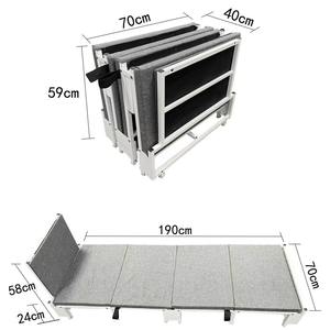 Lit pliant Myb avec dossier 190x70cm, cadre en aluminium gris, lit Murphy pliable pour bureau, école, design moderne - Product Image 3