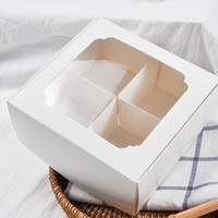 Hot-Sale – boîte à gâteaux blanche transparente avec 6 séparateurs, biscuits, Macarons, Cupcake, Dessert, vente en gros