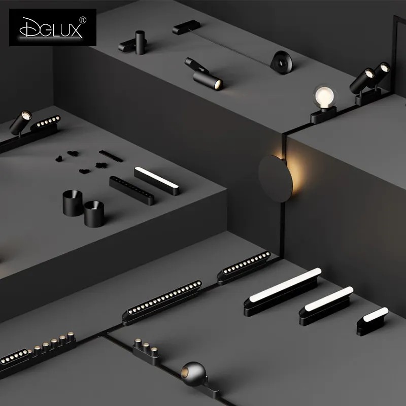 DGLUX новый дизайн трека 7 Вт светодиодный Трековый свет Регулируемая Магнитная трековая система освещения