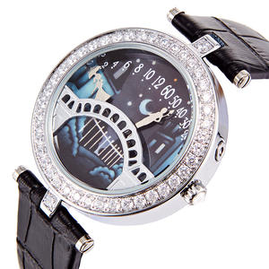 Elegante Reloj de Mujer de Cristal, Estilo Puente Poético, Reloj de Cuarzo con Correa de Cuero - Product Image 3
