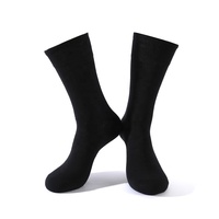 Chaussettes habillées noires élastiques écologiques de qualité supérieure pour hommes, absorbant la transpiration, avec logo personnalisé, pour uniforme, vente en gros