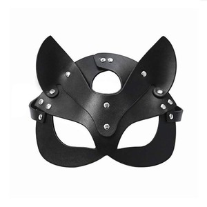 Máscara de oreja de zorro de presa Sexy de cuero creativo de estilo europeo y americano, máscara de ojo para hombres y mujeres, máscara de baile de fiesta de Navidad - Product Image 3