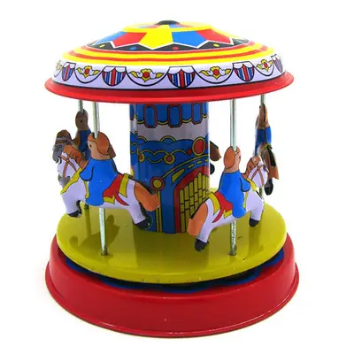 Coffee Shop Dekoration Fünf Pony Karussell <span class=keywords><strong>Wind</strong></span> Up Tin Toy