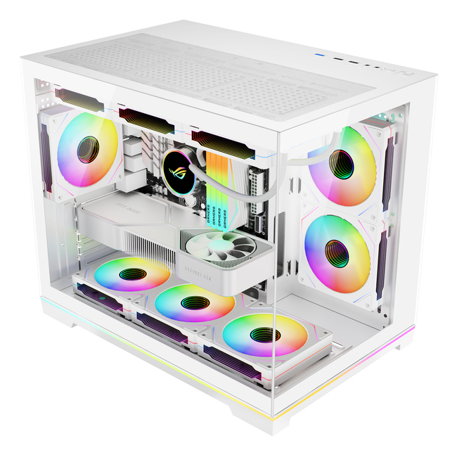 High Airflow ATX Gaming Case Mesh Front Tempered Glass Side Support Multiple Fans Water Cooling USB3.0 Mid-Tower