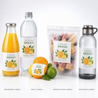 Étiquettes personnalisées pour bouteilles de jus de fruits, autocollants en papier synthétique imperméables, laminage, OEM, ODM