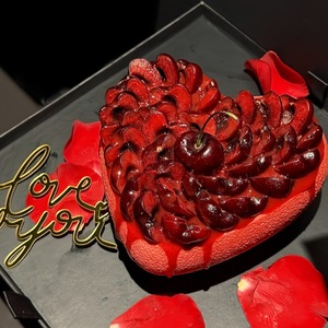 ของตกแต่งเค้กอะคริลิครูปหัวใจน้ำผึ้งและความหวาน รักคุณ ขนาด 6.5 ม. 9.5 ม. สำหรับวันวาเลนไทน์และวันเกิด - Product Image 1