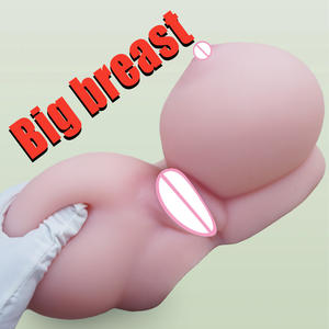 男性用リアルな胸型セックストイ、膣と肛門を備えた男性用オナホール、男性用玩具用ソフトポケットチェスト - Product Image 4