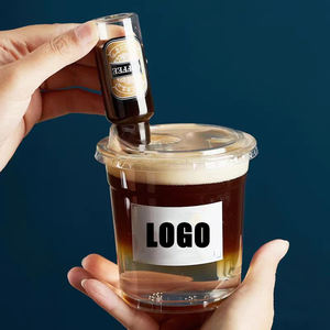 10/12/14/16/20/24 OZ Mini bouteille de café de vin mélange pratique tasse de thé à bulles en plastique tasses à café jetables en plastique pour animaux de compagnie - Product Image 2