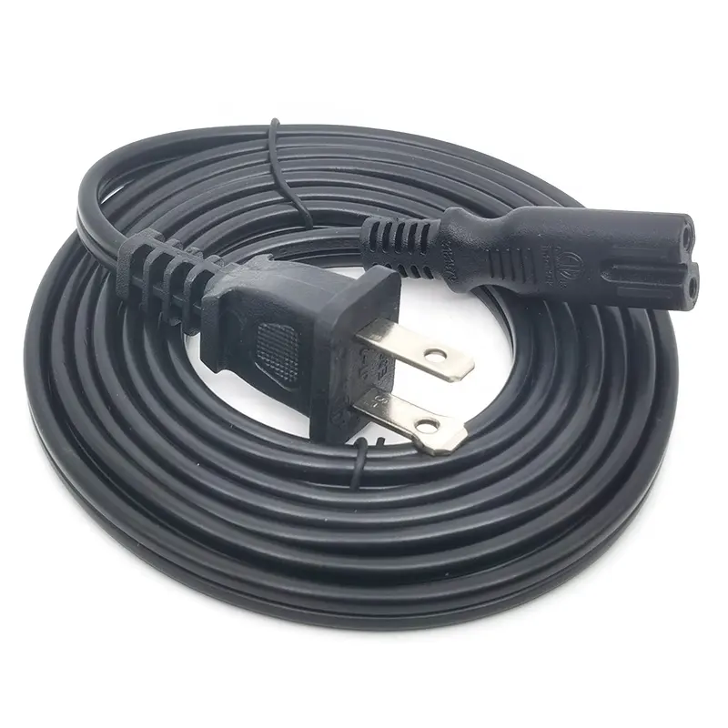 High Quality Us Copper Core 18 Awg Ac Electric Extension Computer Power Lead Cable Cord 2Pin Connector Plug Manufacturers For Pc
