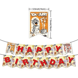 Mouse <strong>Tom</strong> &amp; Jelly Cartoon Party Decoration Includes Banners Latex Balloons Cake Topper for Kids <strong>Boys</strong> Girls Birthday Favor - Product Image 6