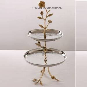 Decoraciones para Fiestas de Boda en Casa, Molde de Resina Epoxi, Vajilla Redonda de 2 Niveles, Plato de Acero Inoxidable, Soporte para Pastel, Exhibidor de Cupcakes - Product Image 5